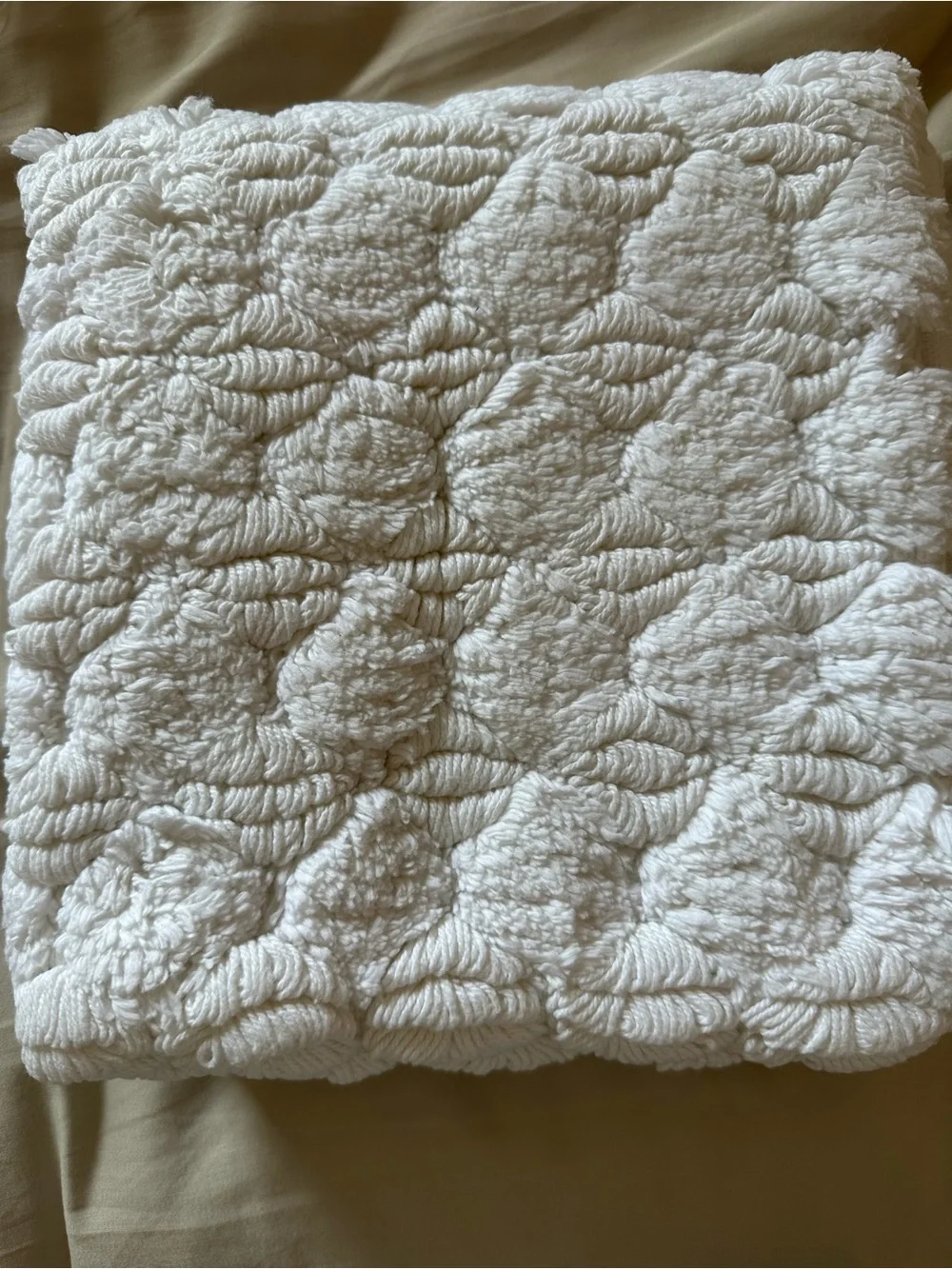 🌸 NEW H&M White Textured Tufted Pillow Cover 20” x 20” | Boho Neutral Decor